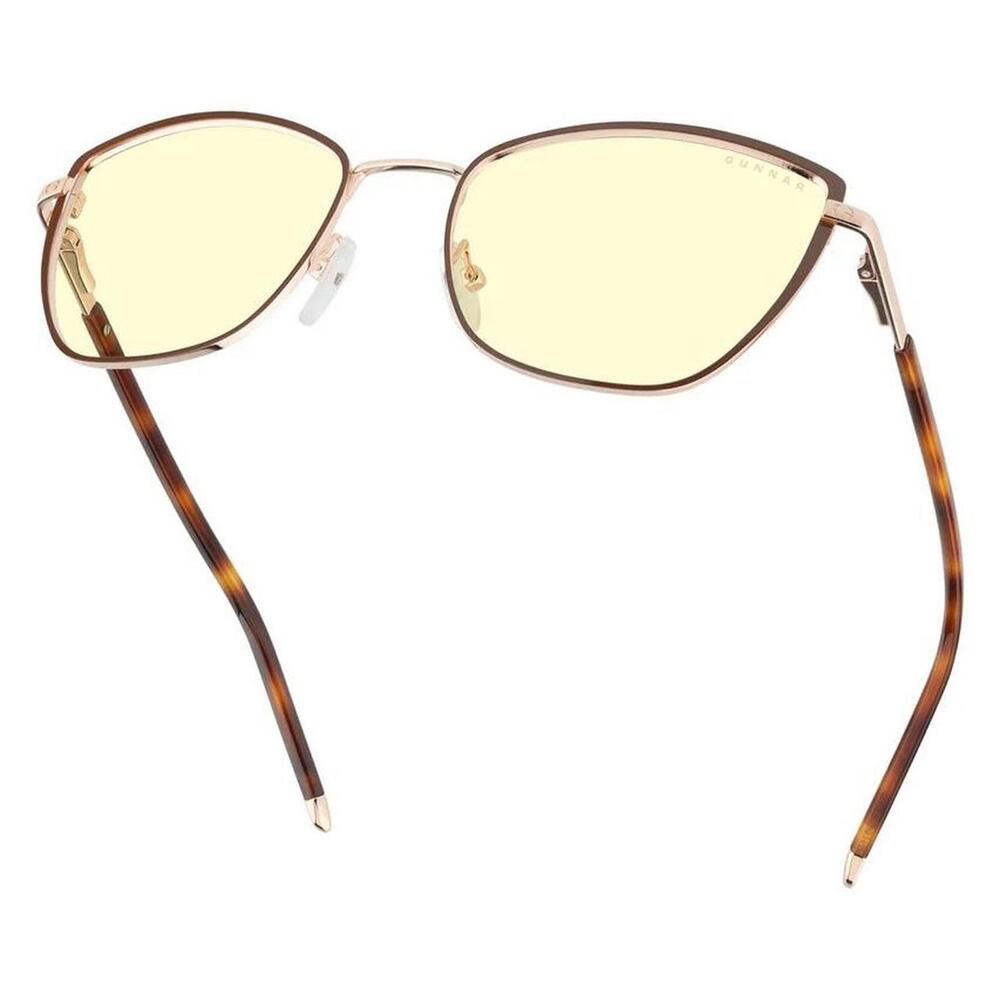 NEW blue light blocking glasses metal yellow tinted frames unisex new w case
